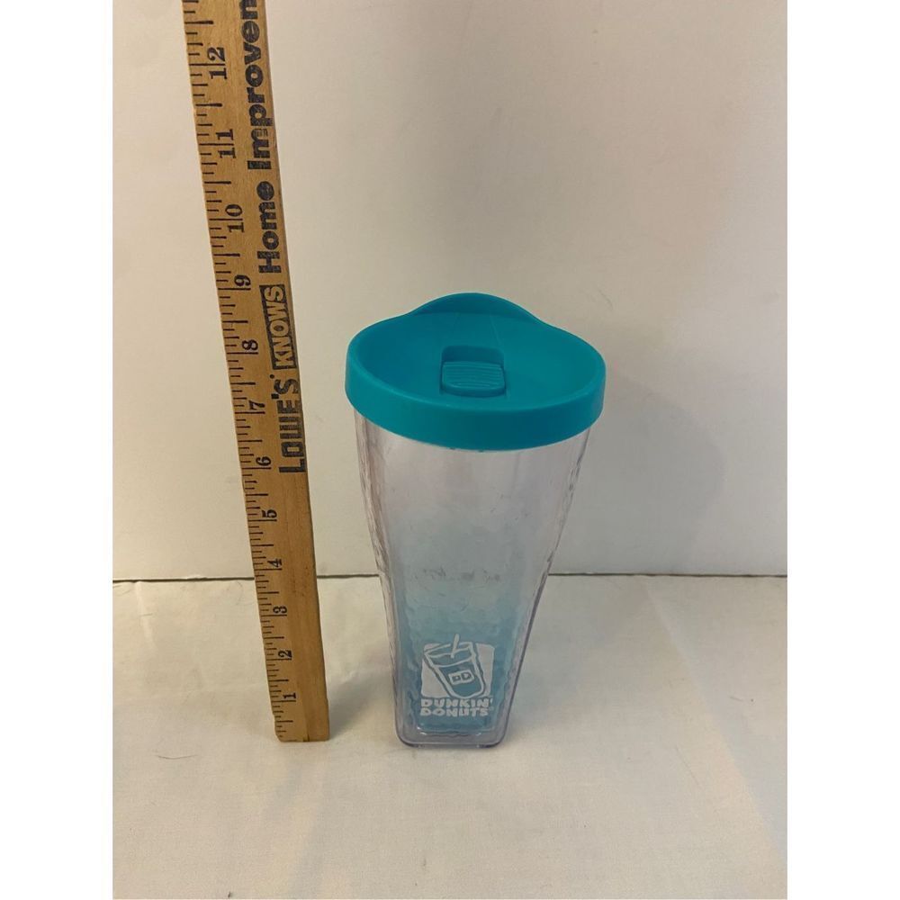Dunkin Donuts DD square‎ coffee tumbler cup green lid 20oz?